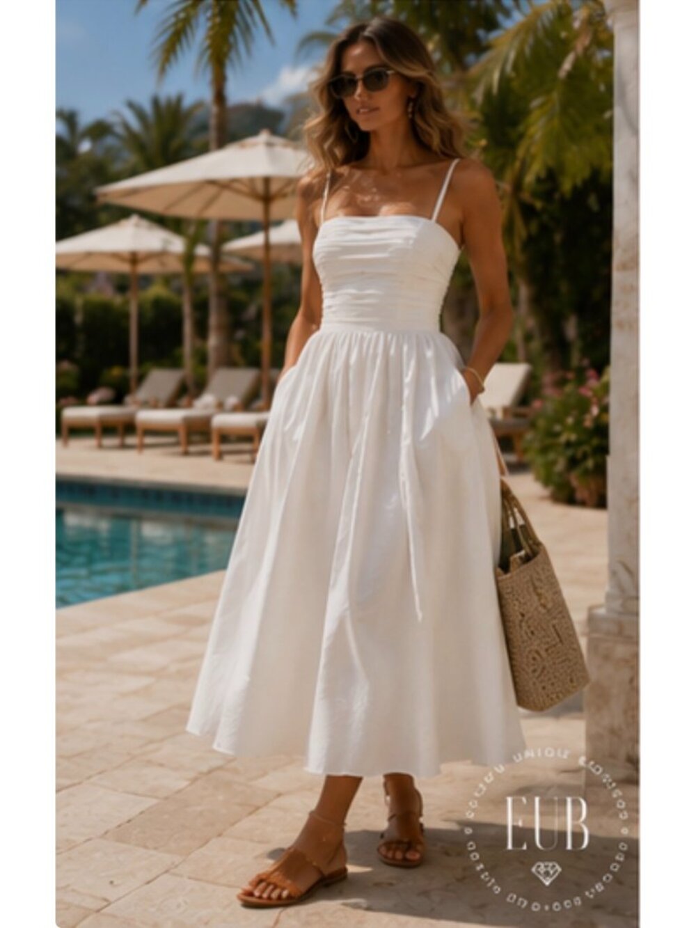 Reformation Lissa Convertible Organic Cotton Midi Dress Ivory NWT Size 8 - Picture 10 of 16